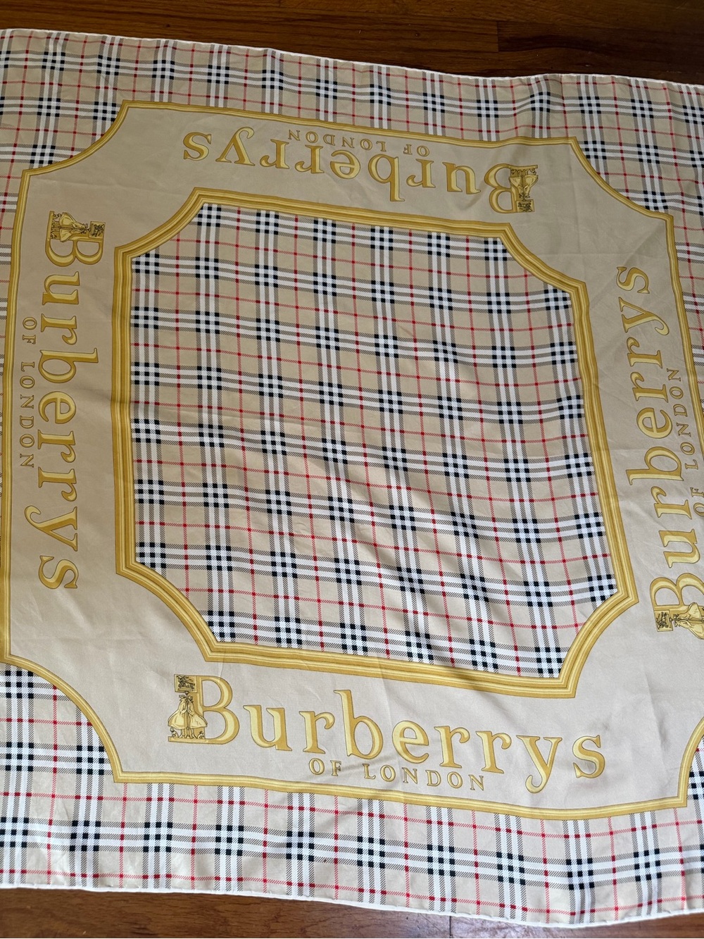 Burberrys Beige Nova Check Silk Scarf - Picture 1 of 14